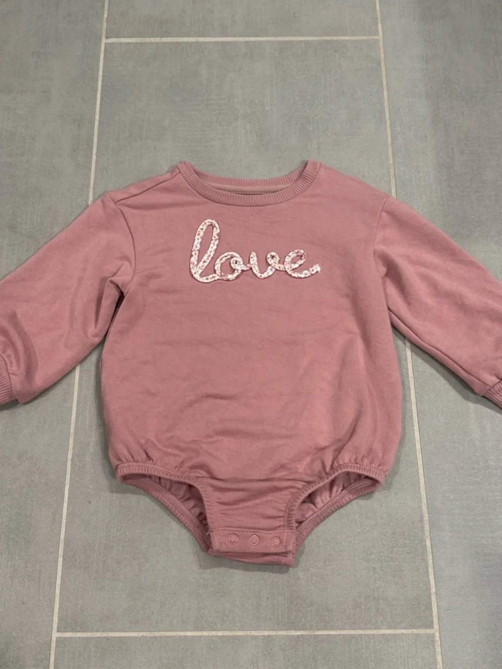Cloud Island Baby Girls' Pink 'Love' Long-Sleeve sweatshirt bubble onsie
